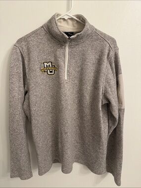 Marquette University Men’s Heather Gray Quarter-Zip Sweater